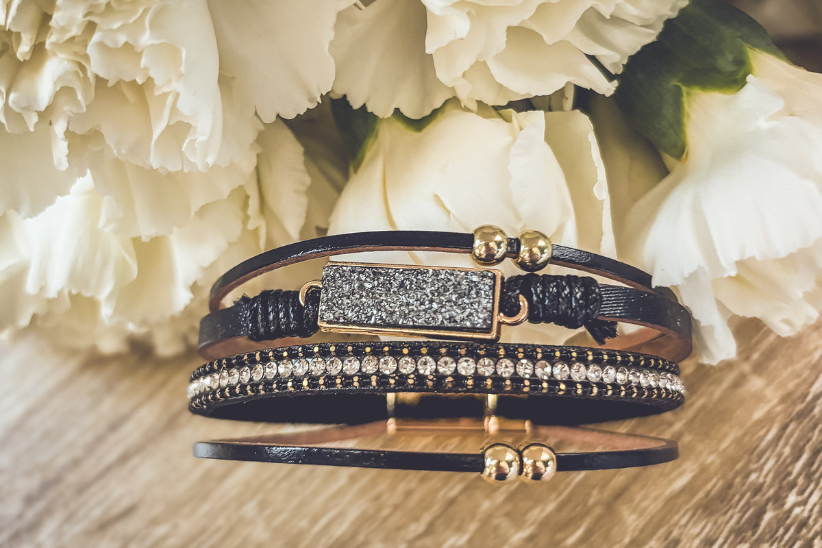 Beautiful Black Leather Bracelet